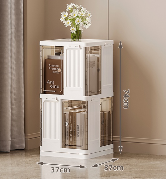  360° Display Bookcase,Revolving Book Shelf for Home Office,Plastic Rotating Bookshelf Tower 7232