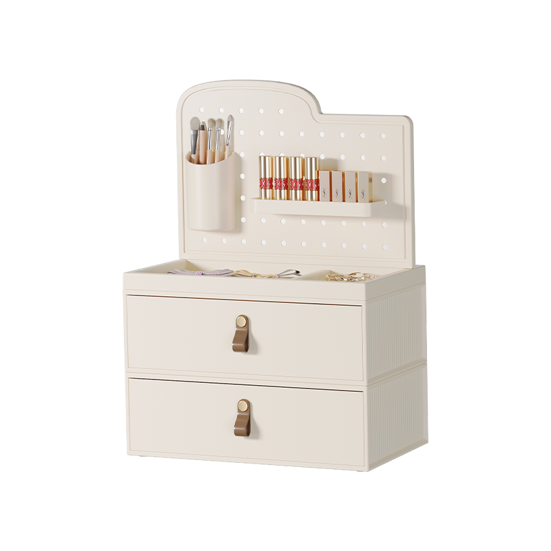 Cosmetics Storage Box Transparent Lid Large Makeup Organizer Box Drawers Portable Handle Waterproof Dustproof Skincare Display Cases for Countertop, Bathroom 1091