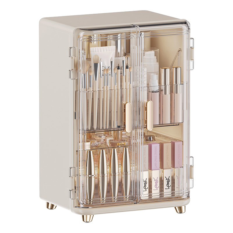 Makeup Organizer Countertop With Lid And Drawers Large Skin Care Cosmetic Display Case Holder for Vanity Desk Bathroom Storage Box 9203